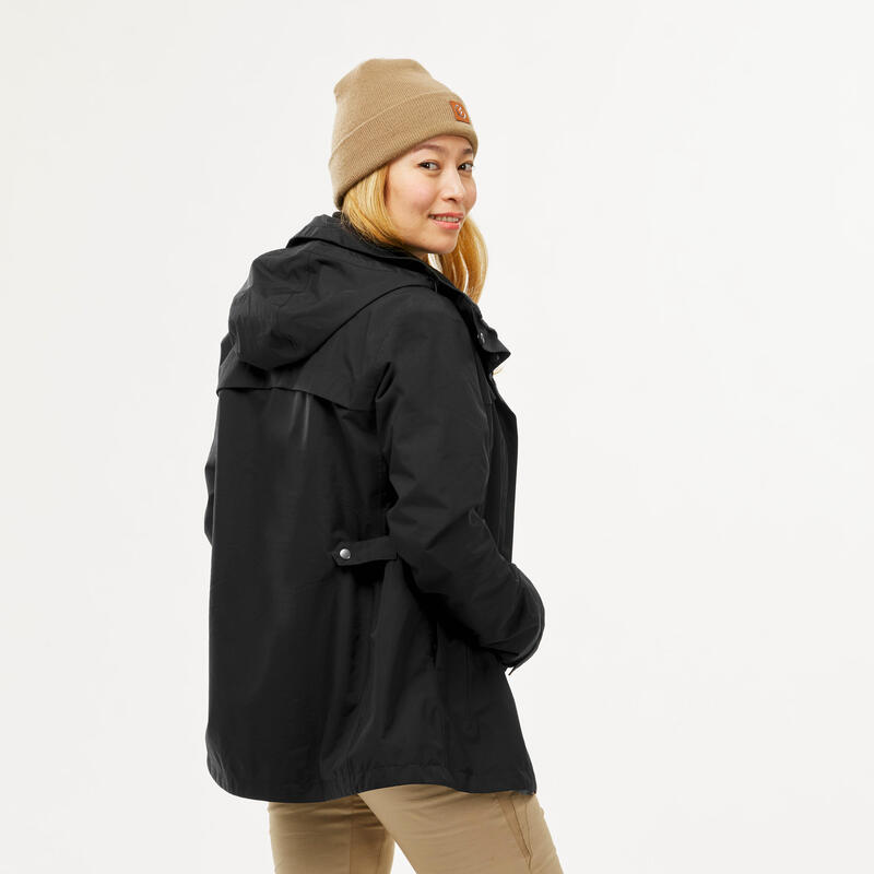 Dámská turistická nepromokavá bunda 3v1 do 0 °C Travel 100 černá
