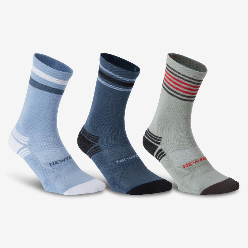 Chaussettes marche sportive/nordique WS 100 Mid Ed. Limitée (3 paires) bleu/kaki