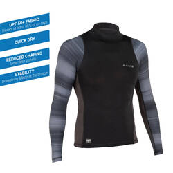 Men's Surfing Long Sleeve UV Protection Top T-Shirt 500 - Black