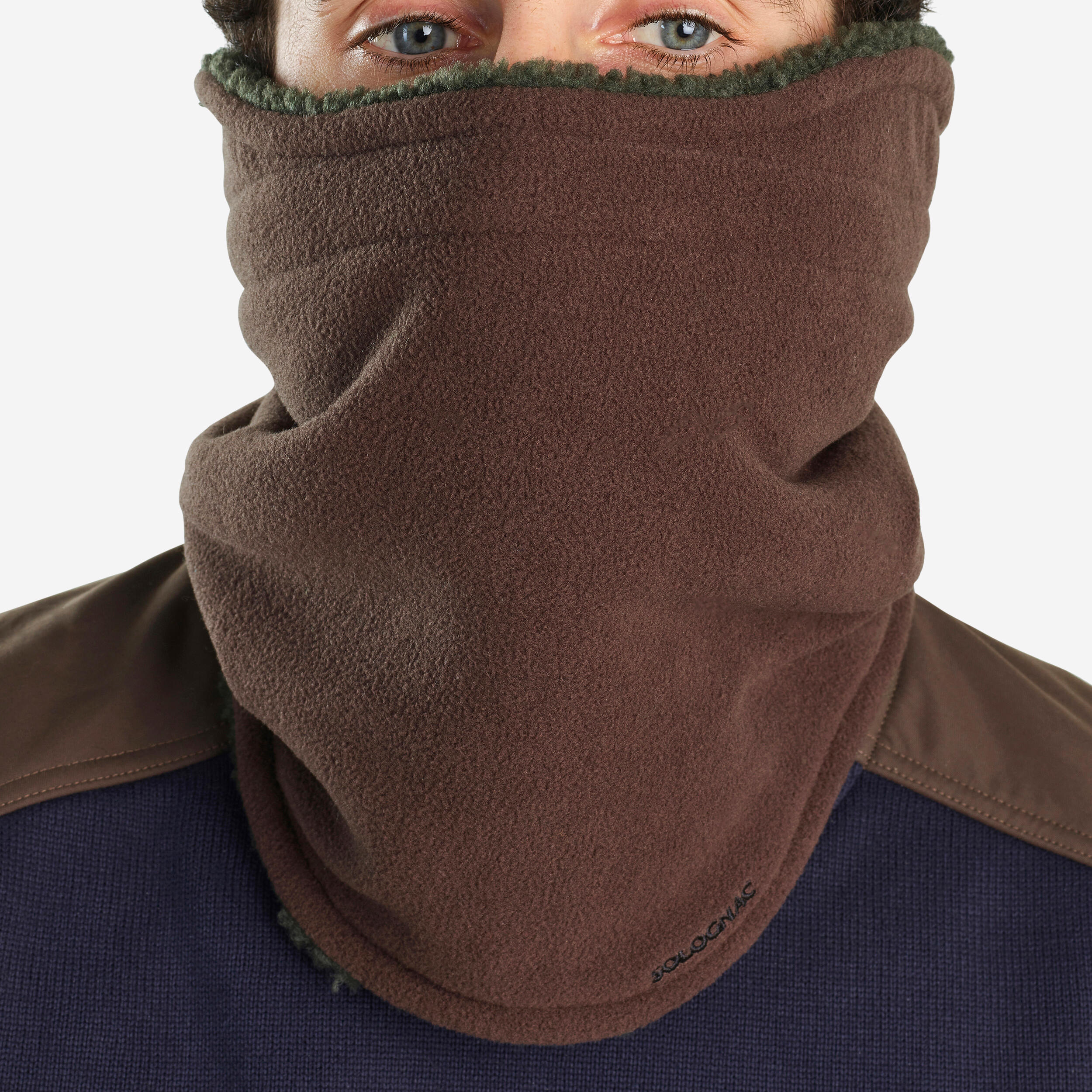 Solognac - Tour De Cou Chasse Chaud Reversible Moutonne 500 - Tour De Cou - Chasse Et Tir Sportif - Marron-vert - Taille Unique - Decathlon