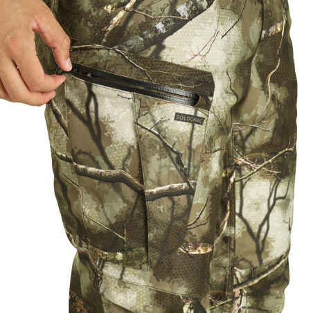 POST HUNTING WARM WATERPROOF TROUSERS 500 TREEMETIC