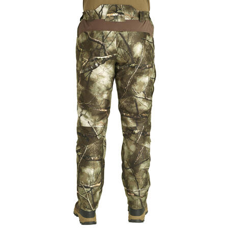 Kamuflažne tople vodootporne pantalone za lov TREEMETIC 500