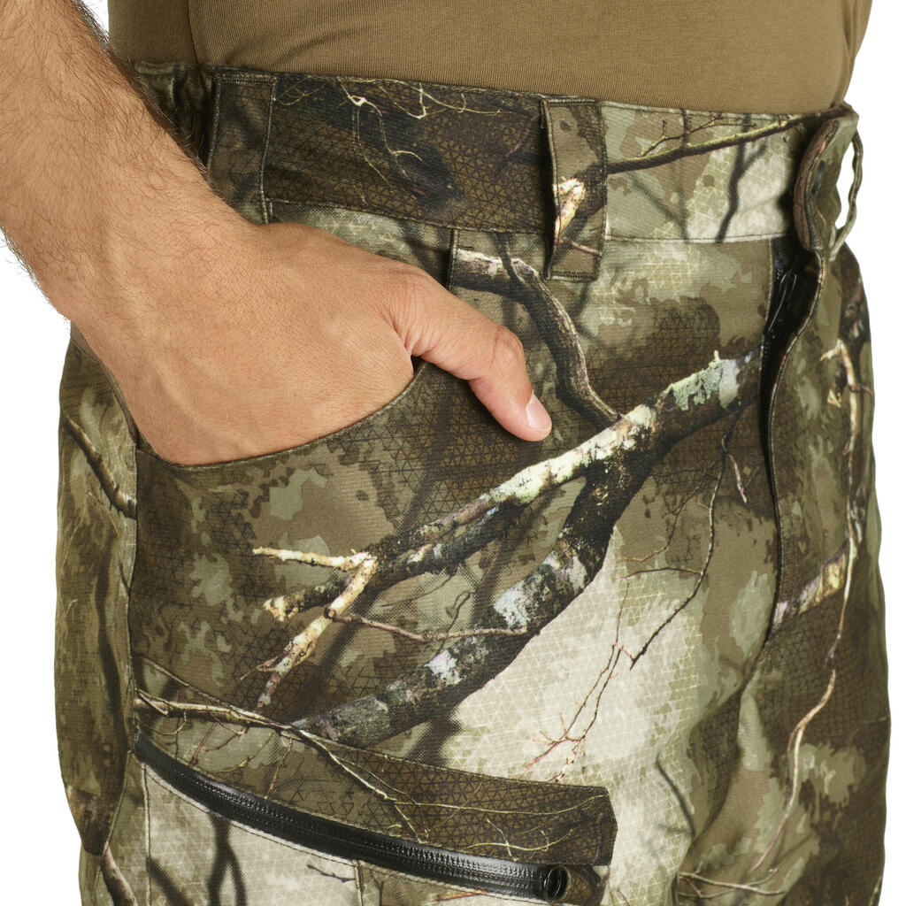 POST HUNTING WARM WATERPROOF TROUSERS 500 TREEMETIC