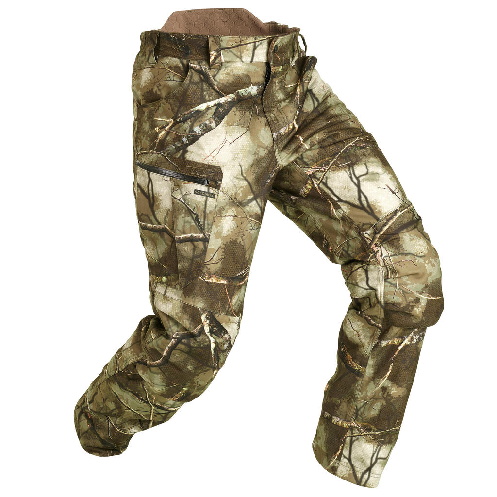 POST HUNTING WARM WATERPROOF TROUSERS 500 TREEMETIC