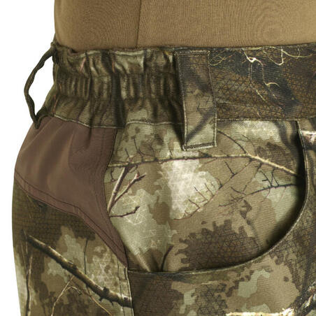 Kamuflažne tople vodootporne pantalone za lov TREEMETIC 500