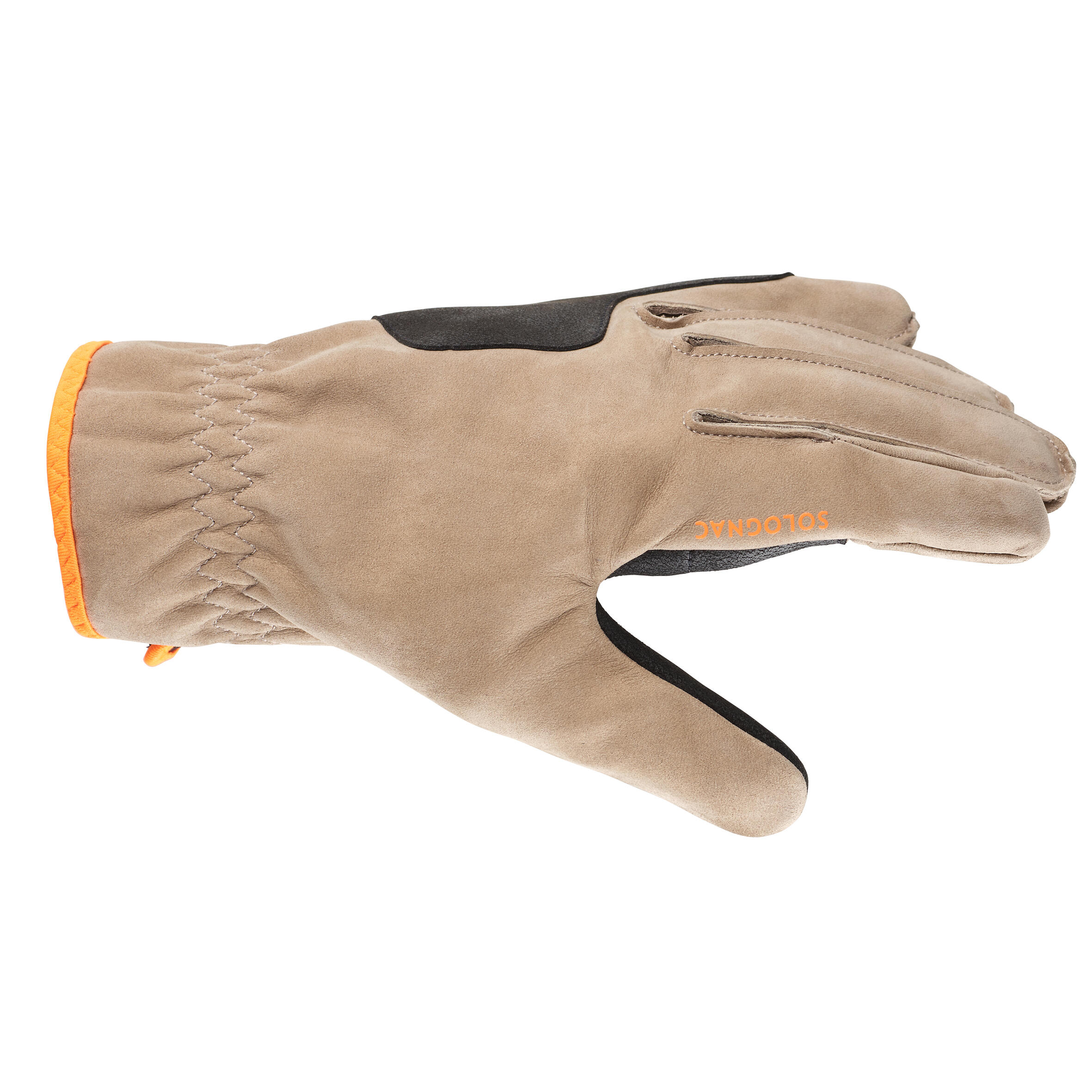 Hunting Leather Glove - Supertrack Brown - SOLOGNAC