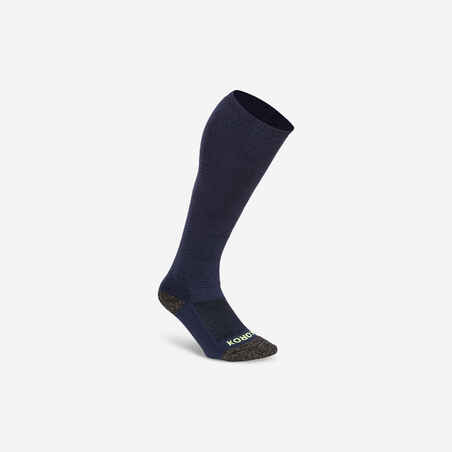 Vaikiškos žolės riedulio kojinės „FH500“, tamsiai mėlyna