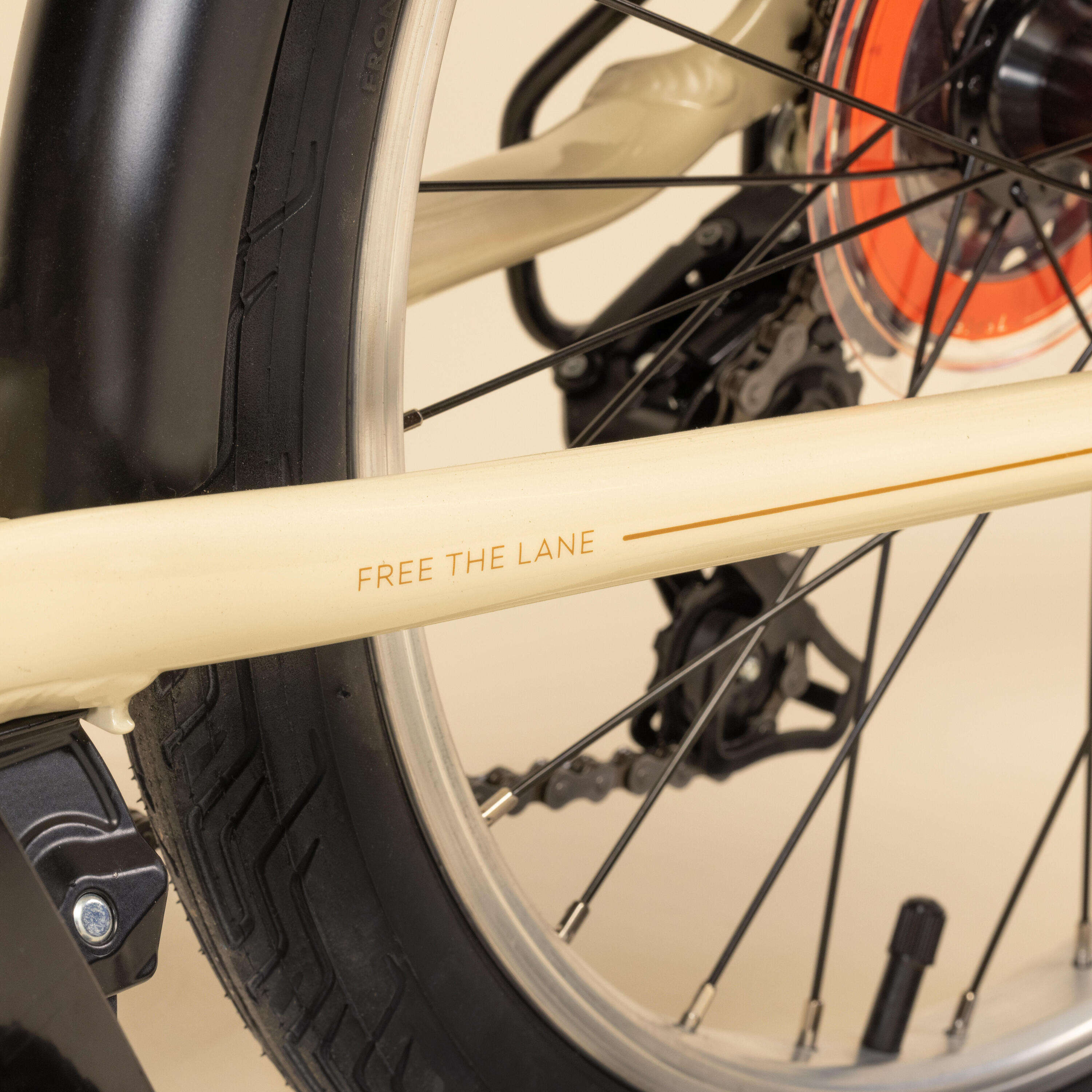 20 Inch FOLDING BIKE btwin 500 - Beige 23/25