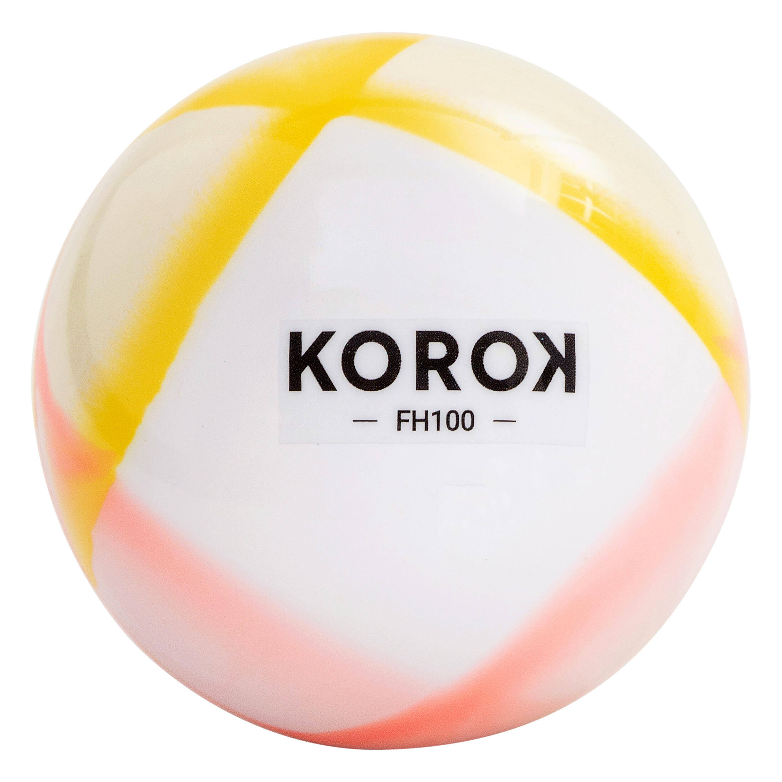 Smooth Field Hockey Ball FH100 - Yellow/Coral -  1