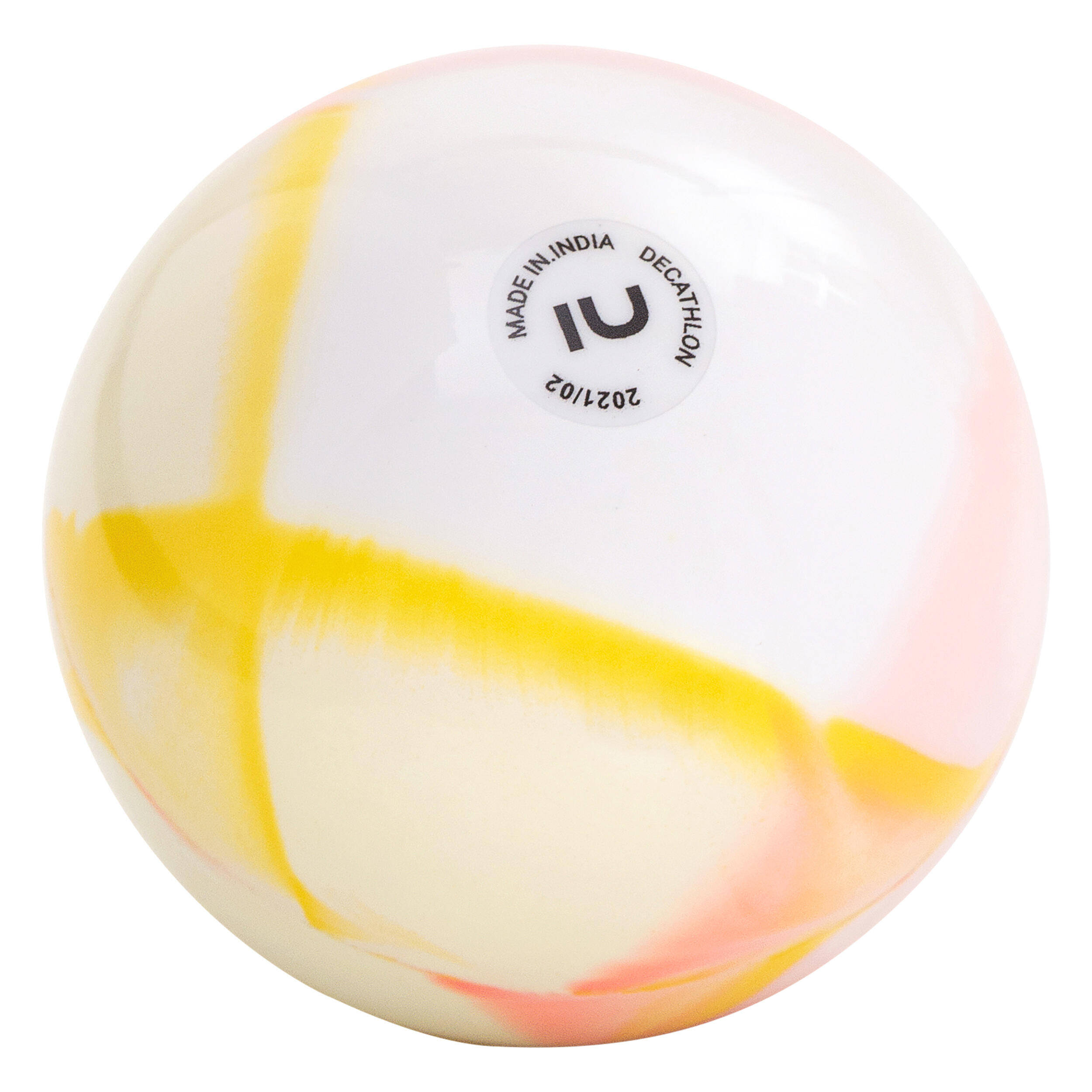 Smooth Field Hockey Ball FH100 - Yellow/Coral -  2