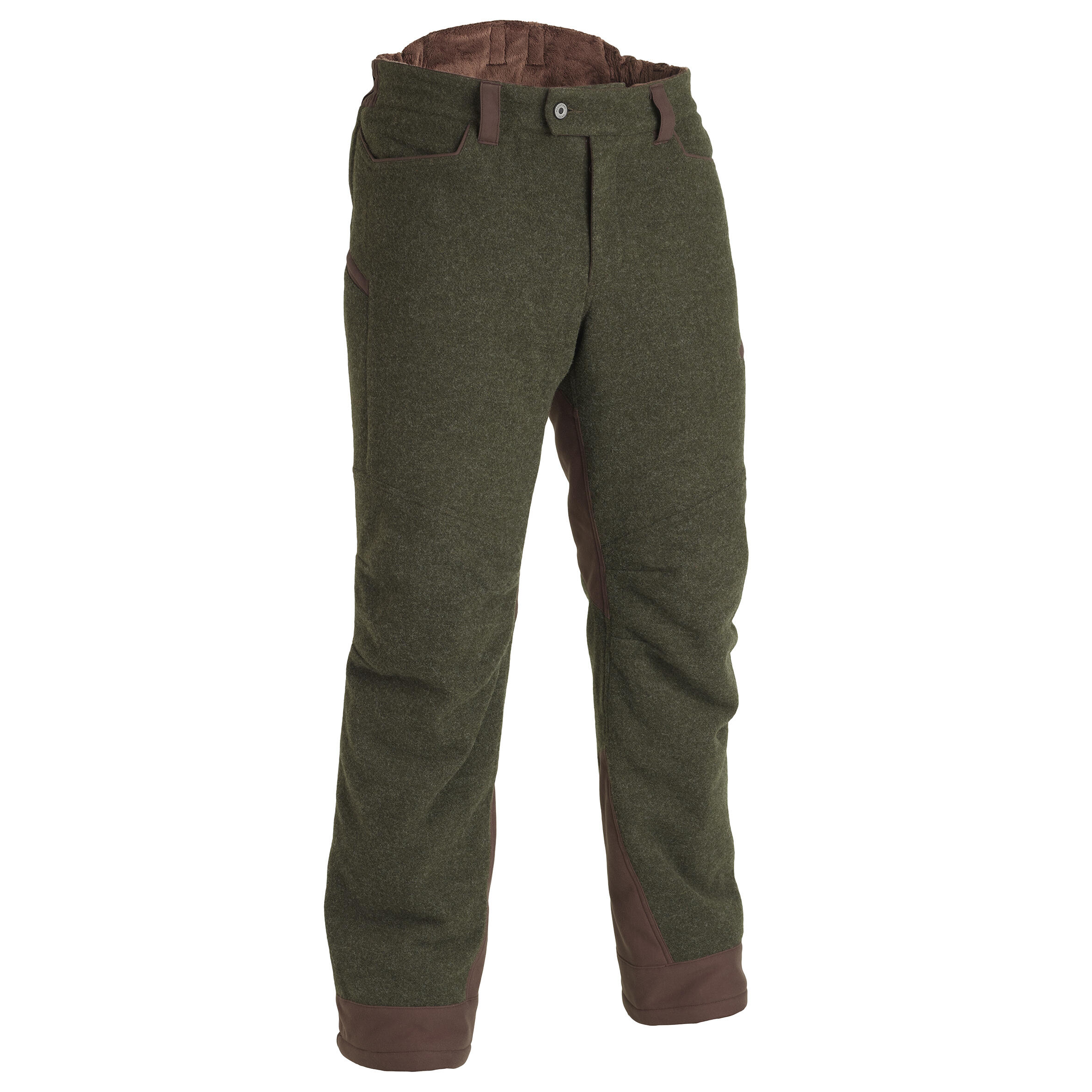 Decathlon | Pantaloni caccia 900 lana silenziosi verdi |  Solognac