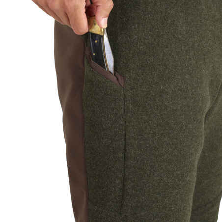 HUNTING WARM SILENT WOOL TROUSERS 900 - GREEN