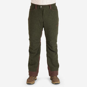 Pantalón De Caza Hombre Solognac 900 Verde Cálido Lana Perlante Silencioso