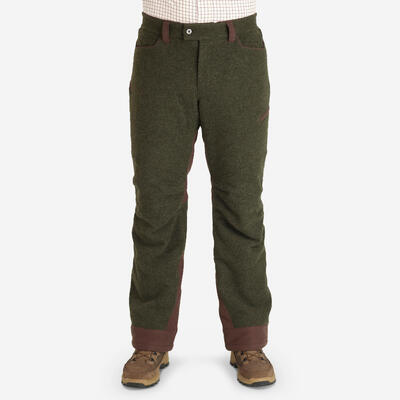 Warme geluidloze wollen outdoor broek 900 groen