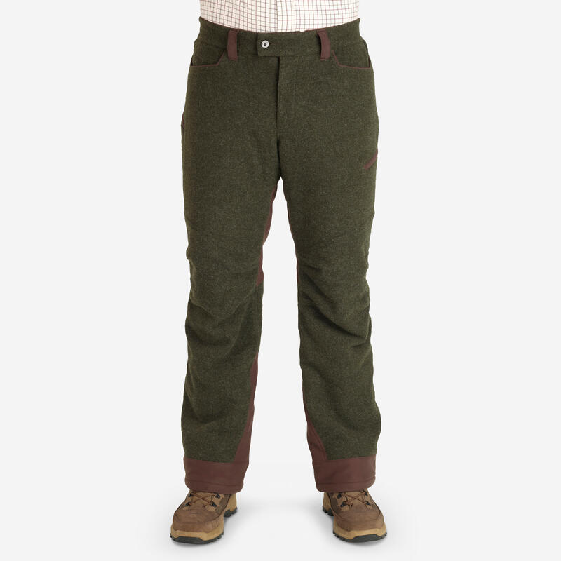 Pantalon 900 din lână călduros verde Bărbați  