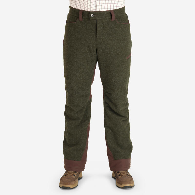 PANTALON CHASSE CHAUD LAINE SILENCIEUX VERT 900