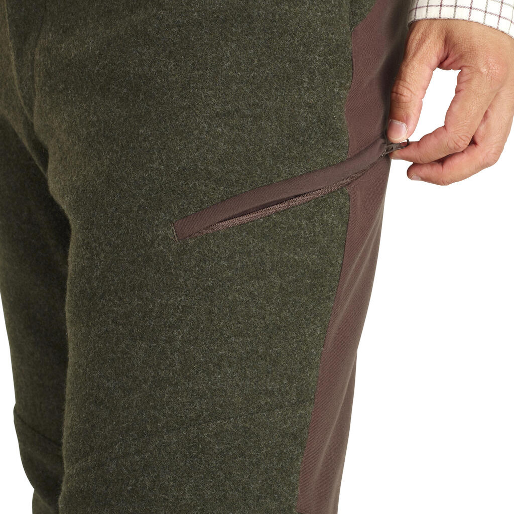 HUNTING WARM WOOL TROUSERS 900 - GREEN