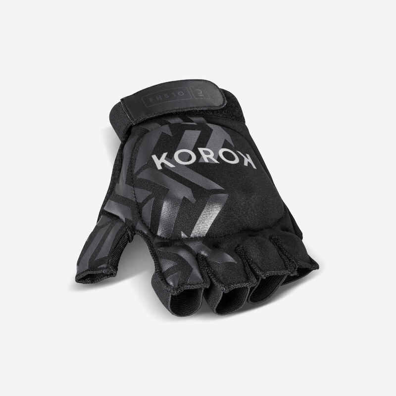 Jugendliche/Damen/Herren Handschuh Feldhockey 1-Fingerglied - FG510 schwarz/grau