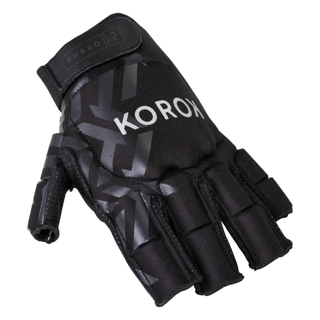 RUKAVICE ZA HOKEJ NA TRAVI HIGH INTENSITY FH520 ZA DECU I ODRASLE CRNO-SIVE