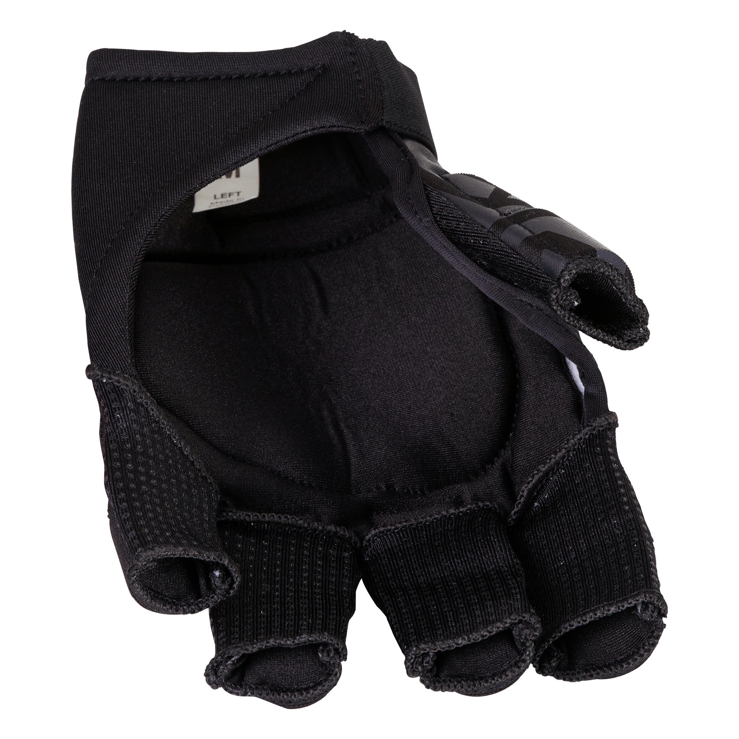 Field hockey glove 2 phalanges medium/strong intensity FH520 Black Grey for teenagers/adults