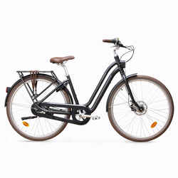 Aluminium Low Frame City Bike Elops 900 - Black