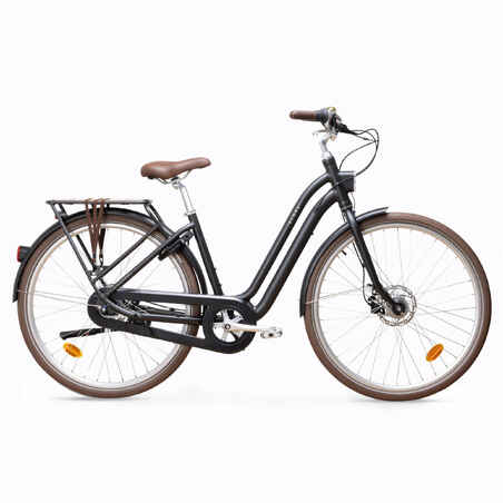 Aluminium Low Frame City Bike Elops 900 - Black