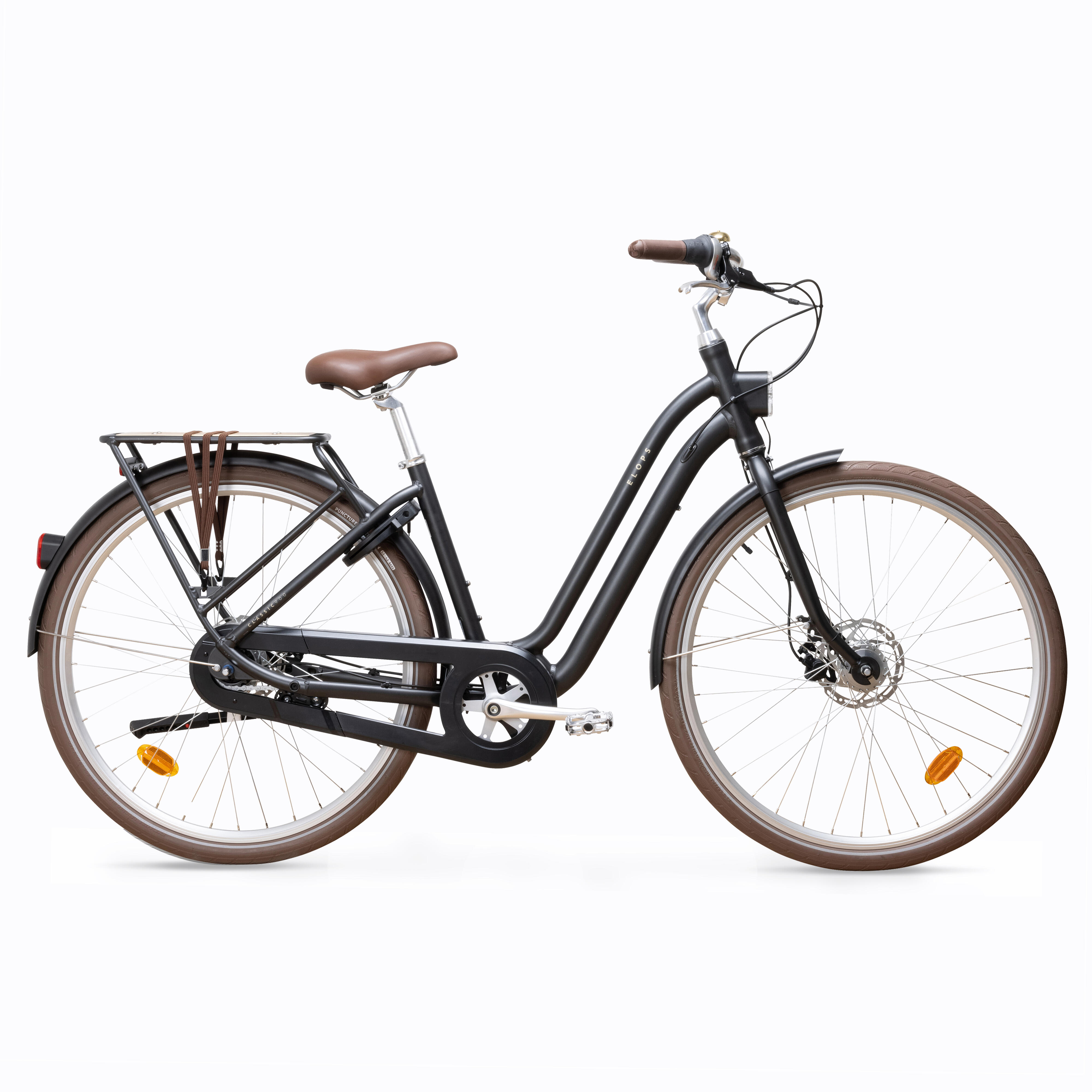 Bicicletă de oraș cadru jos Elops 900 Negru 900 imagine noua