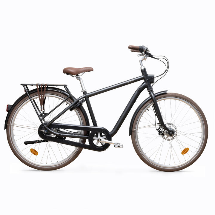 CITY BIKE ELOPS 900 HIGH FRAME dark grey ELOPS Decathlon