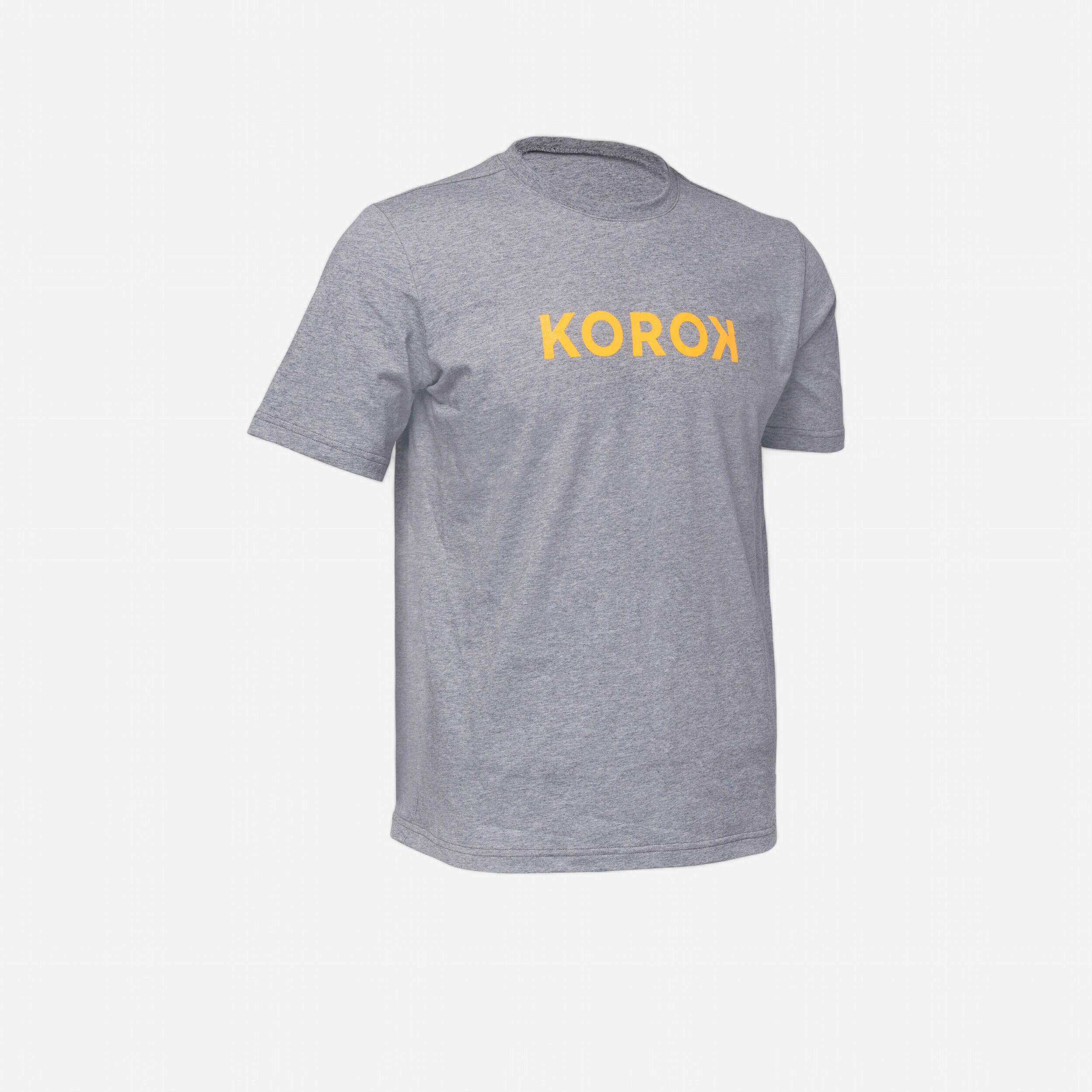 KOROK Men's Field Hockey T-Shirt FH110 - Grey/Yellow