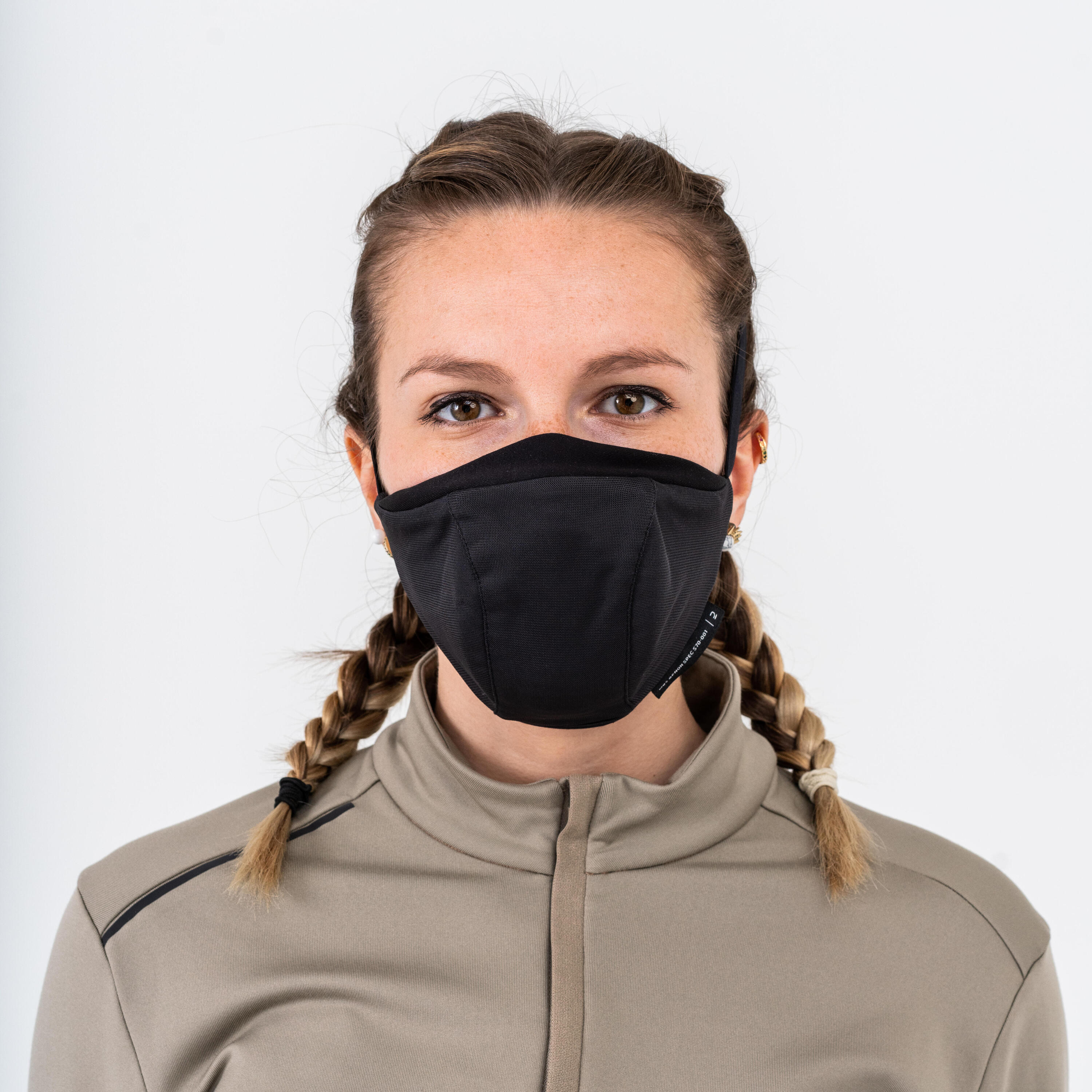 MASQUE BARRIÈRE COVID-19 POUR LE SPORT RÉUTILISABLE MBS NOIR 39/42