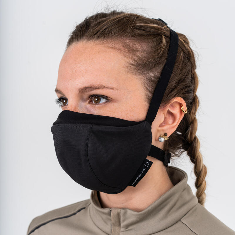Herbruikbaar mondmasker voor sport COVID-19 MBS zwart