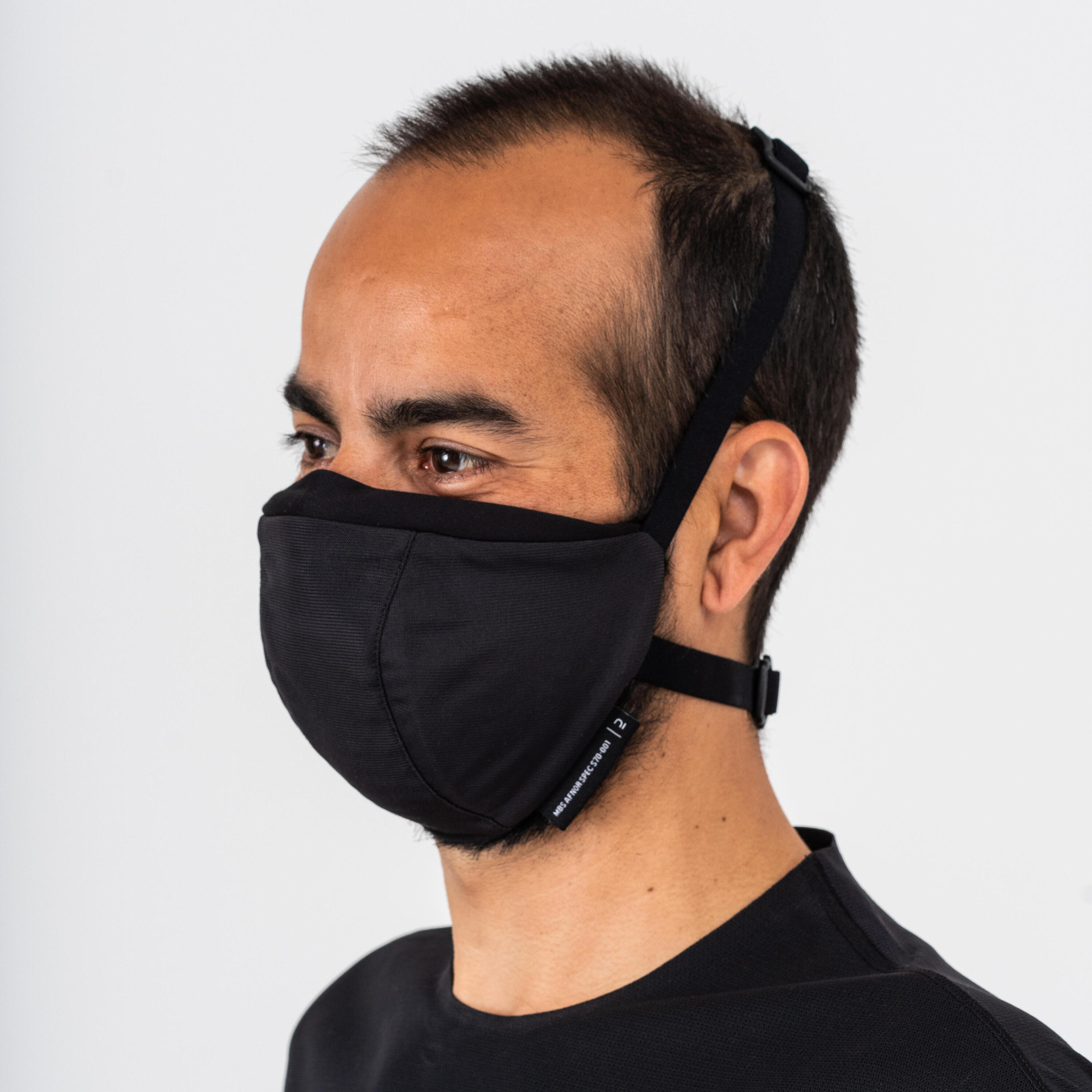 MASQUE BARRIÈRE COVID-19 POUR LE SPORT RÉUTILISABLE MBS NOIR 37/42