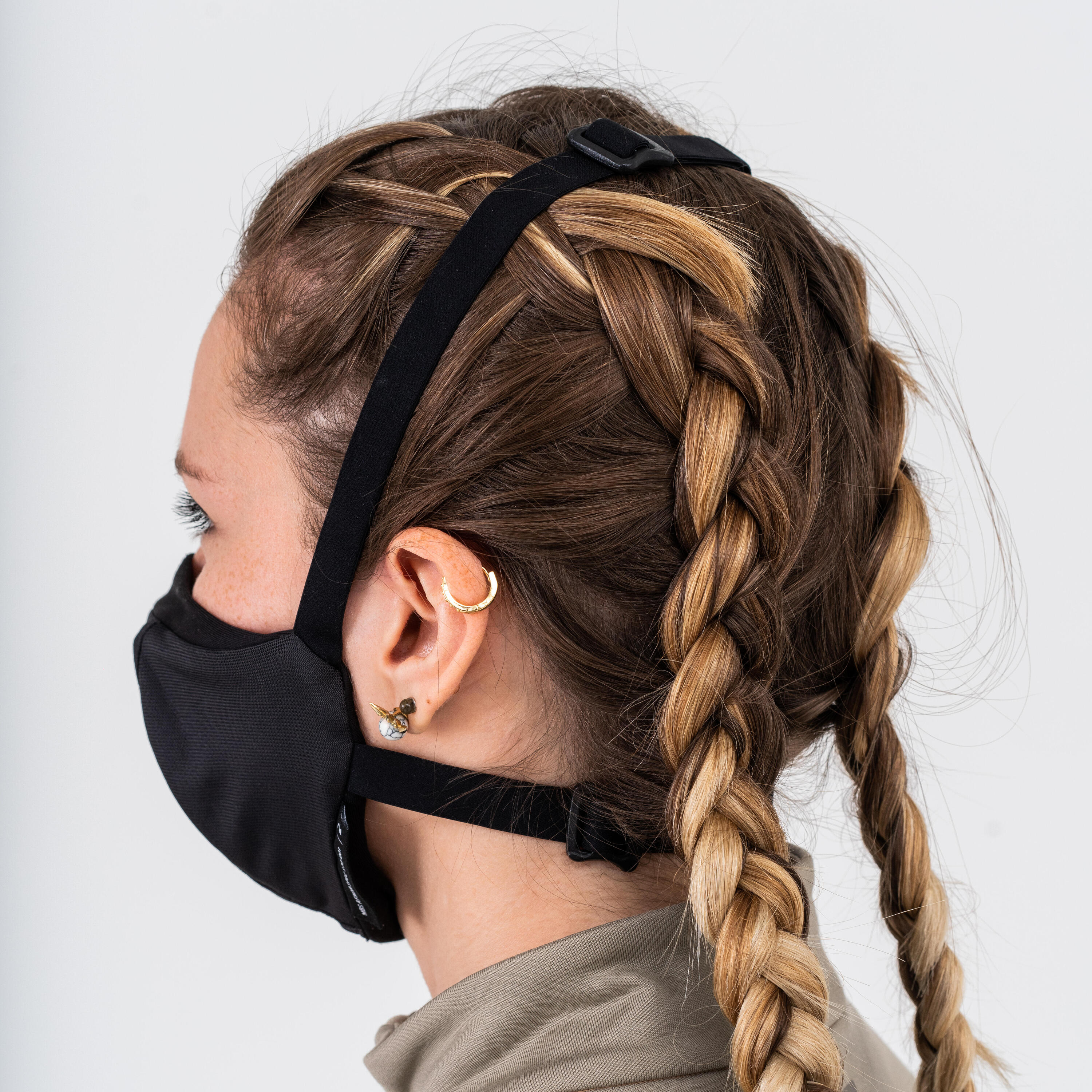 MASQUE BARRIÈRE COVID-19 POUR LE SPORT RÉUTILISABLE MBS NOIR 28/42