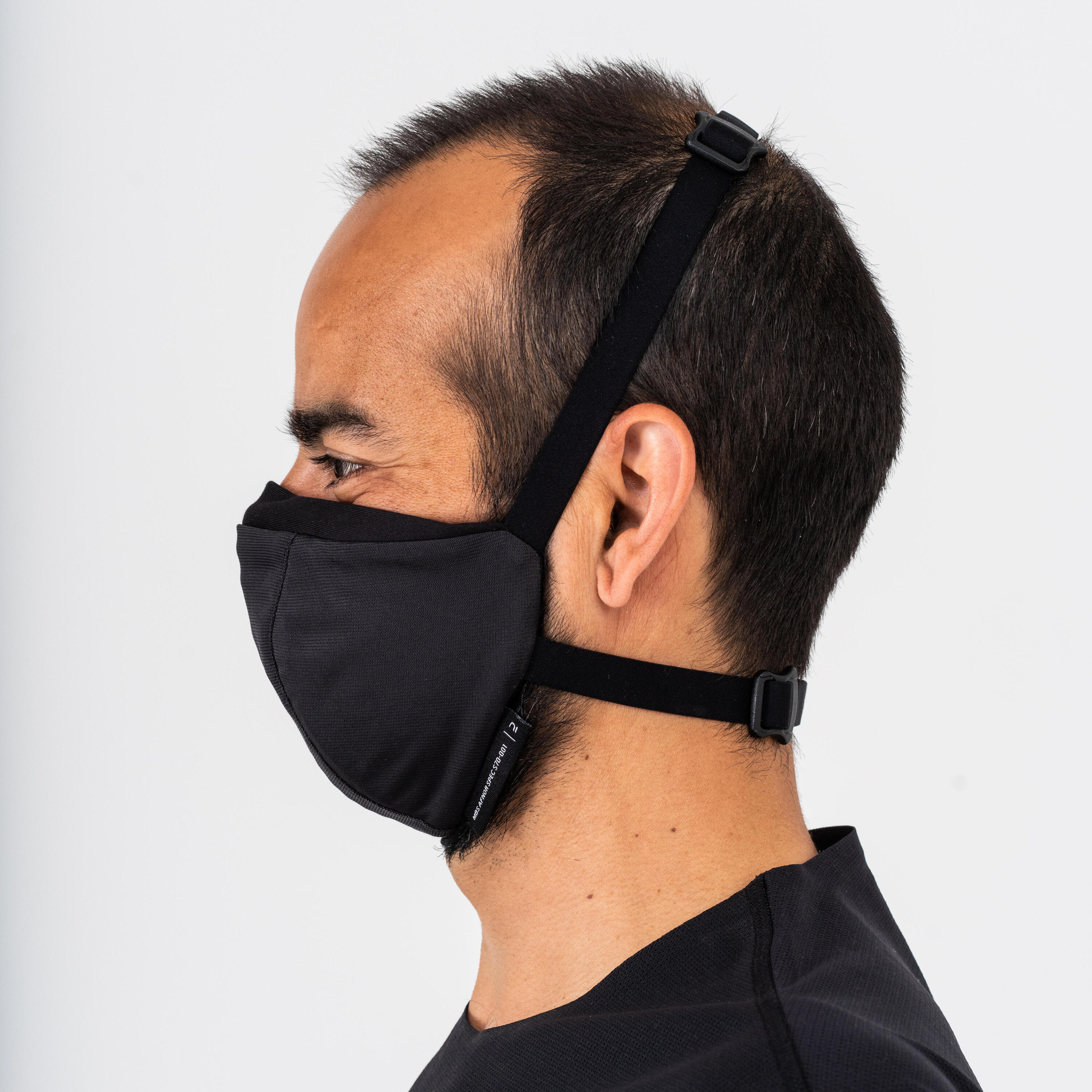 MASQUE BARRIÈRE COVID-19 POUR LE SPORT RÉUTILISABLE MBS NOIR 24/42