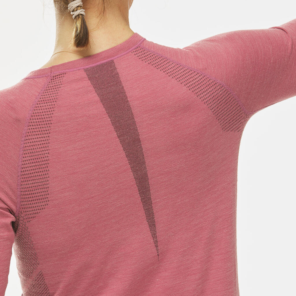 Sieviešu bezvīļu vilnas T krekls ar garām piedurknēm “Alpinism”