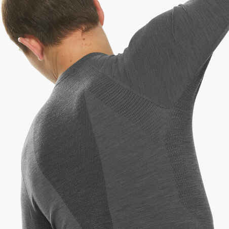 Långärmad seamless-tröja i ull – ALPINISM herr GRÅ ALPINISM
