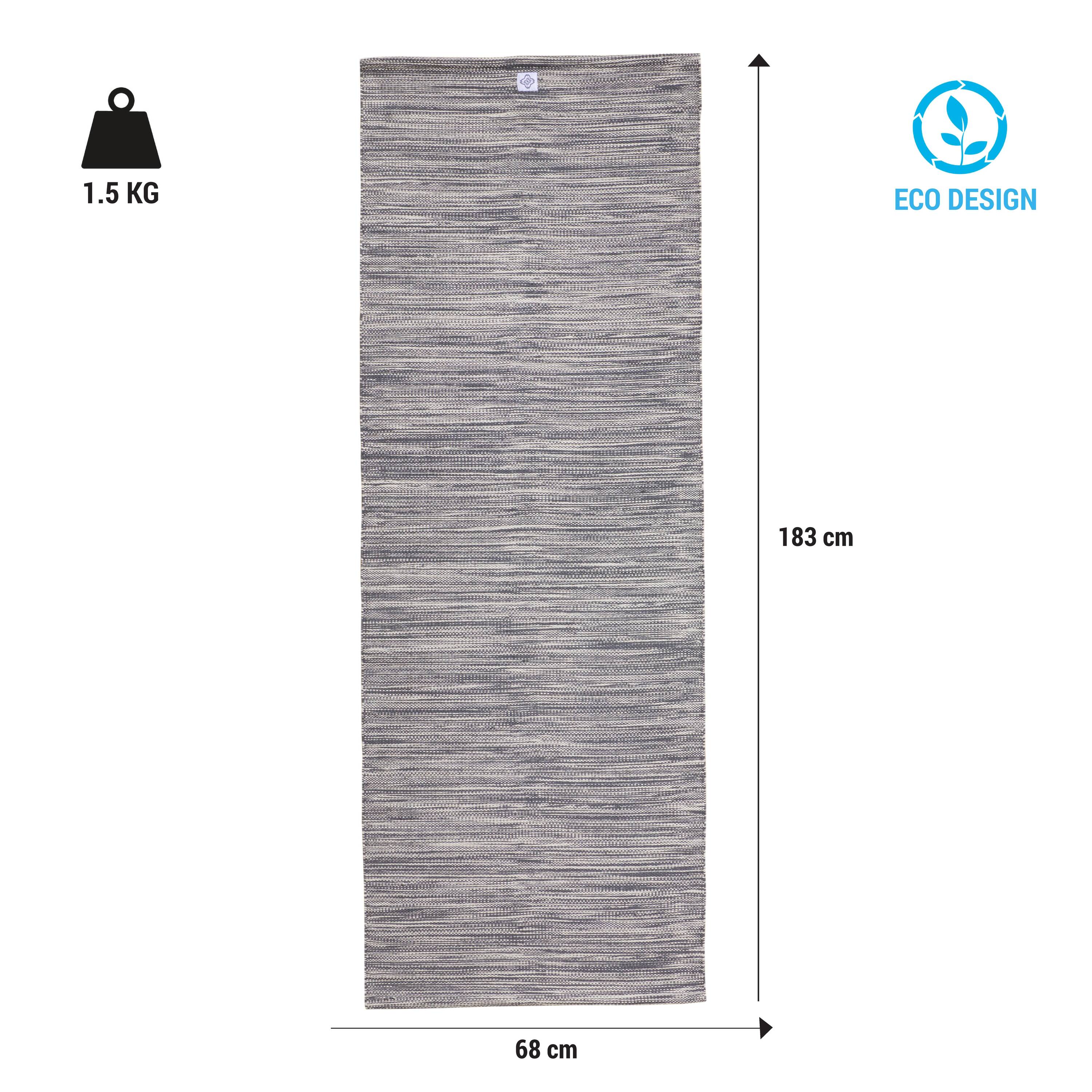 Gentle Yoga Cotton Mat / Over-Mat 4 mm - Mottled Grey -  2
