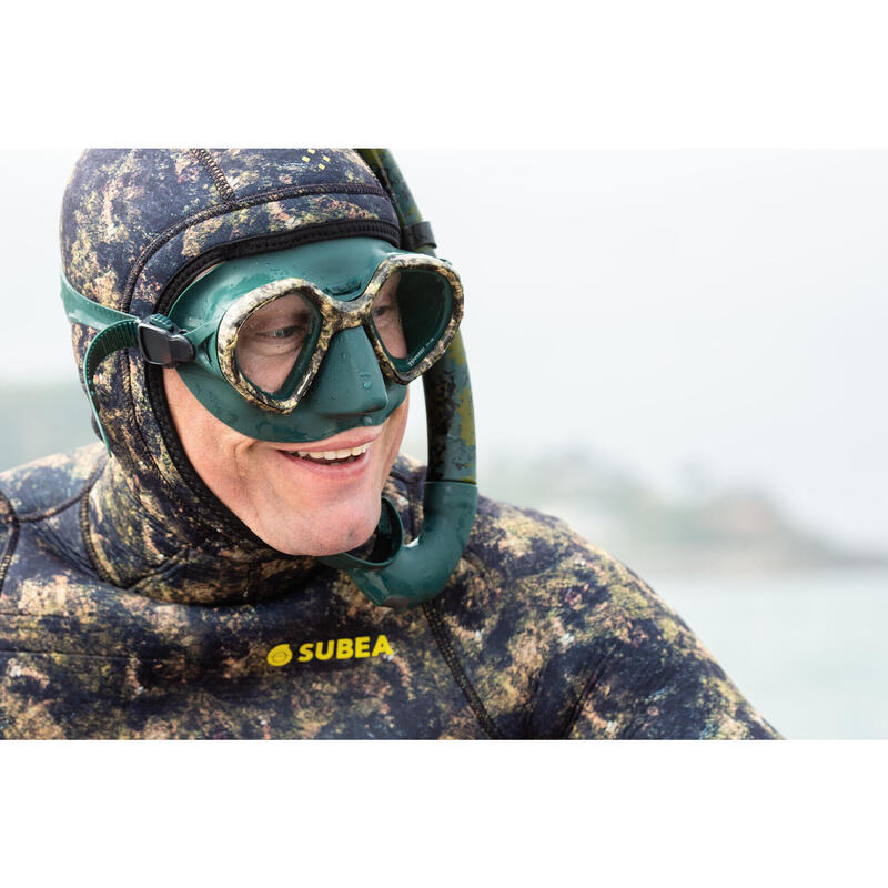 Šnorchl na podmořský rybolov SPF 500 pružný maskovací
