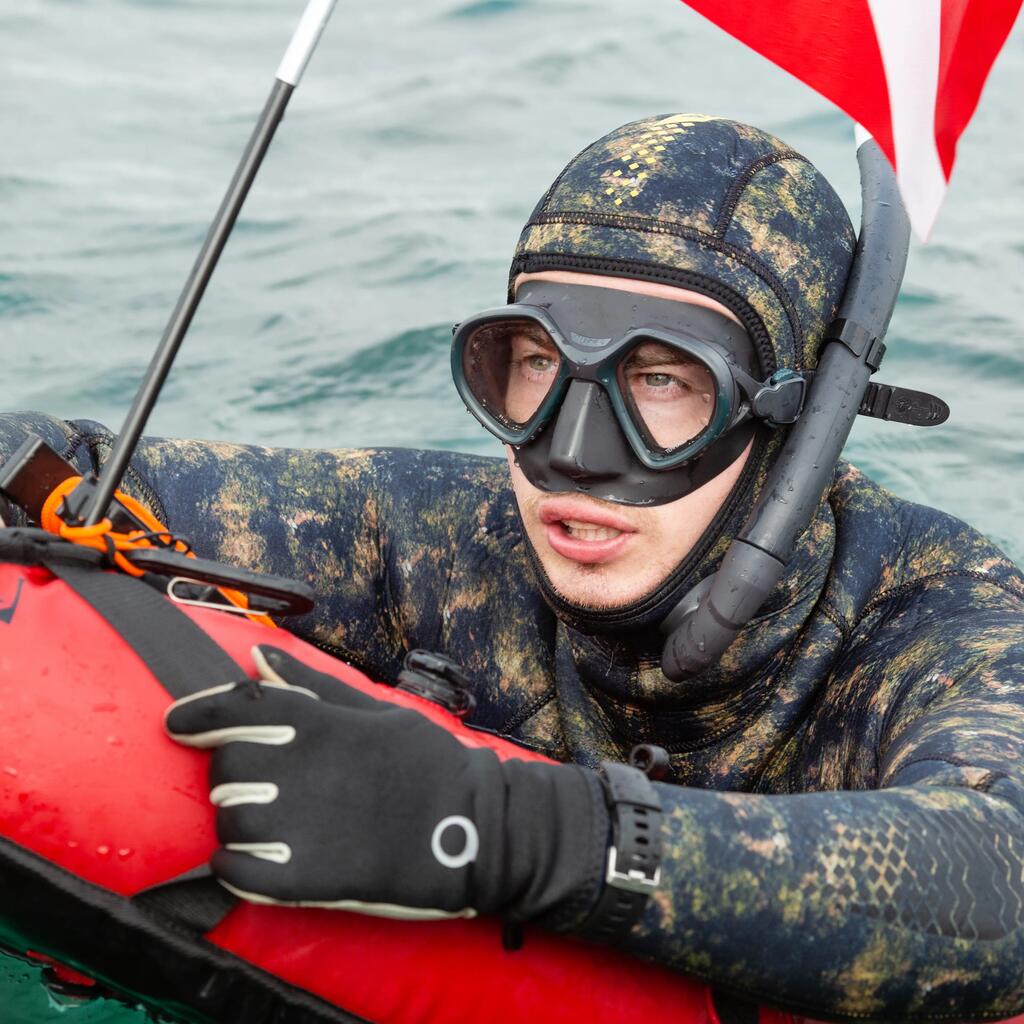 Snorkel for Free-Diving Spearfishing SPF 500 Camouflage