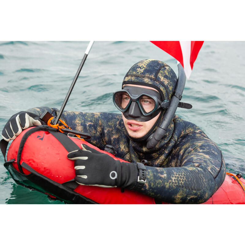 Maschera pesca subacquea 500 DUAL grigia