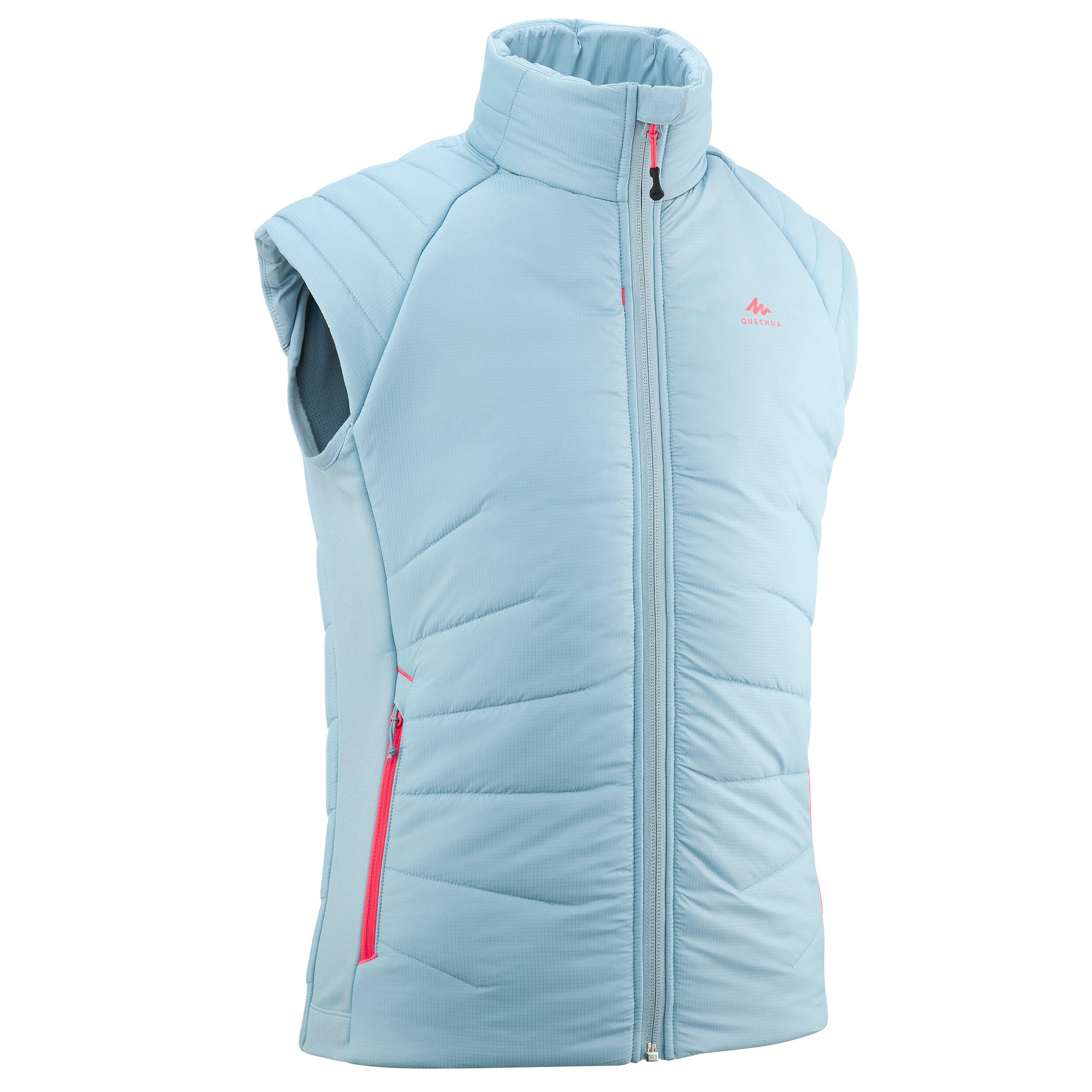 QUECHUA KIDS’ PADDED HIKING GILET - HYBRID AGED 7-15 - BLUE GREY