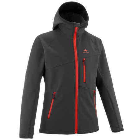 CHAQUETA SENDERISMO NIÑOS SOFTSHELL MH550 NEGRO