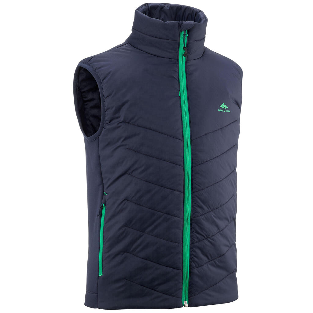 Kids’ padded hiking gilet - hybrid aged 7-15 - blue