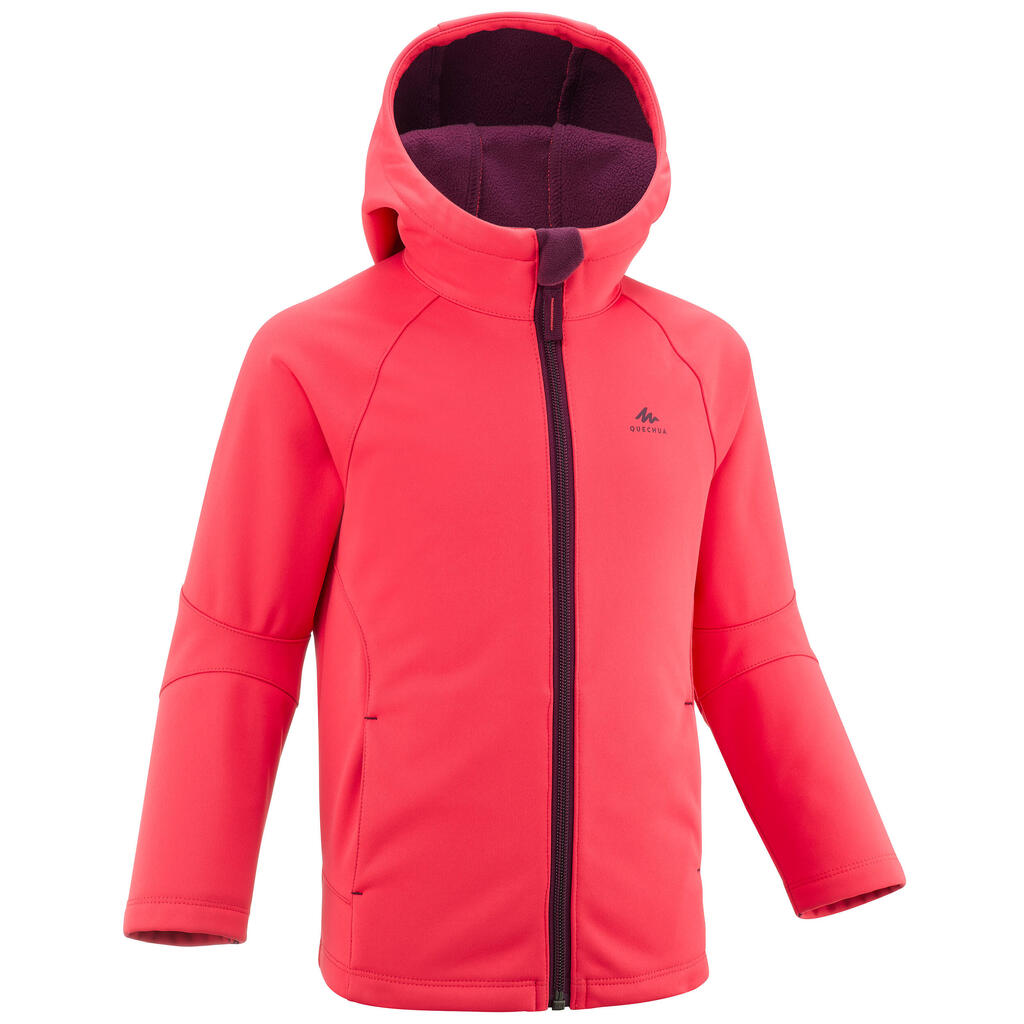 Roze dečja jakna softshell za planinarenje (od 2 do 6 godina) 