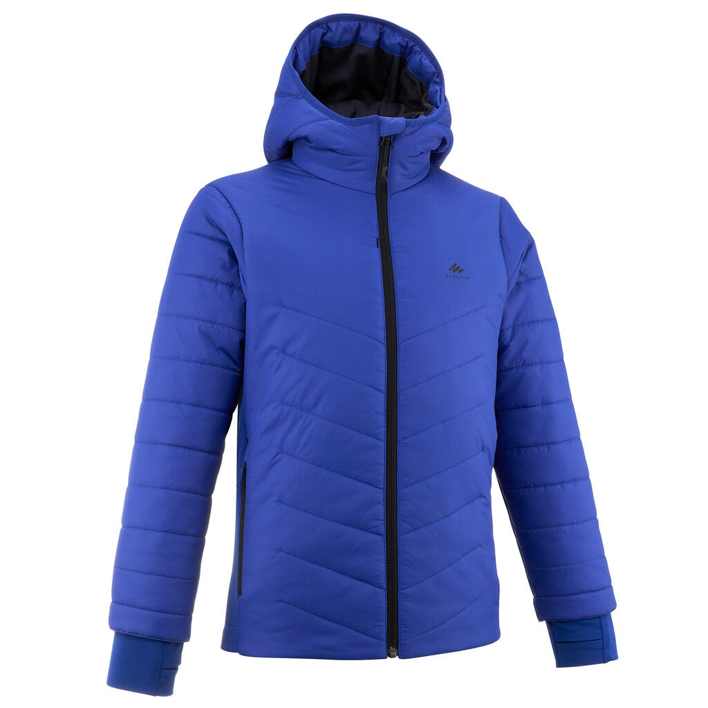 KIDS’ PADDED HIKING JACKET - HYBRID AGED 7-15 - BLUE