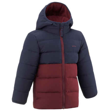 Kids’ Hiking Down Jacket Age 2-6 Years - Burgundy/Blue