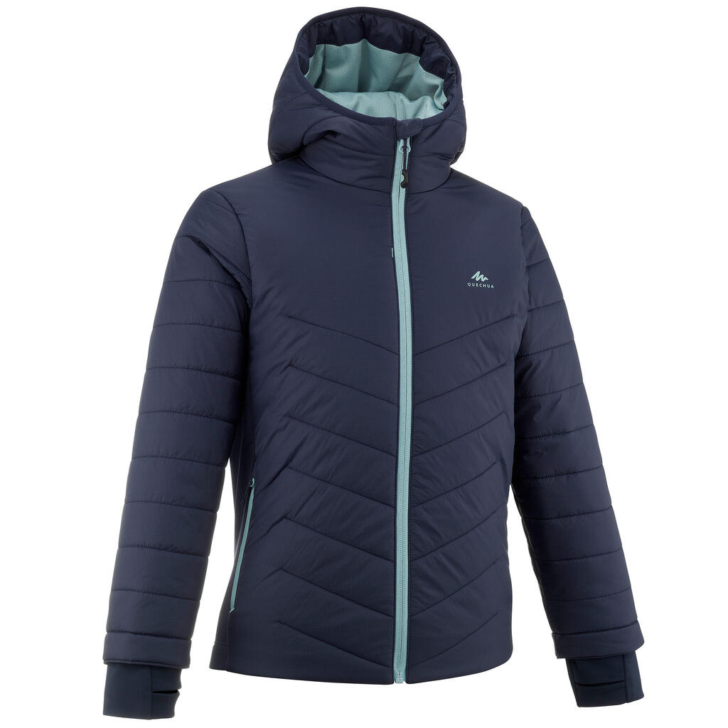 Wattierte Jacke Wandern Hybrid Kinder Gr. 122–170 grau/dunkelblau