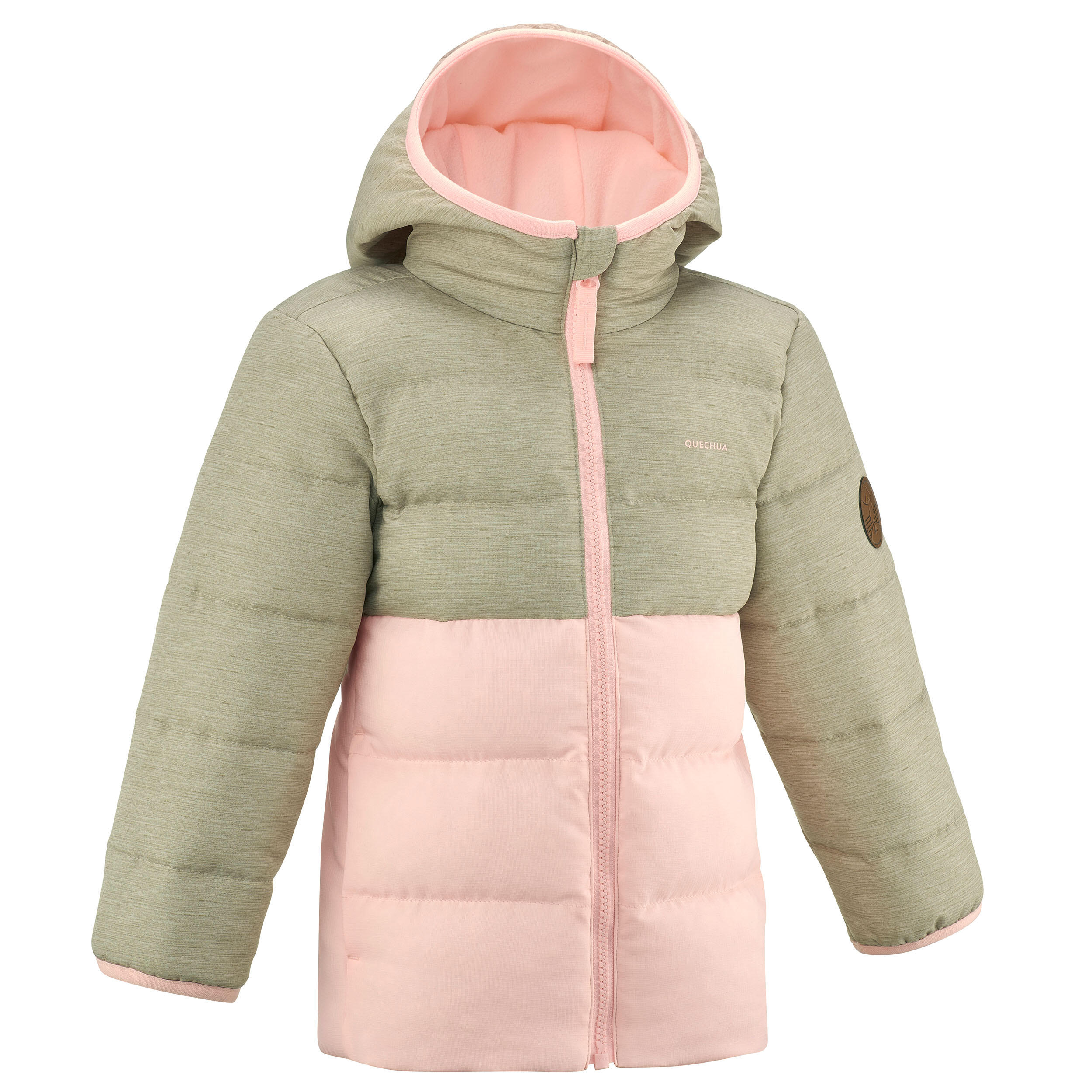 QUECHUA Gewatteerde wandeljas voor kinderen 2-6 jaar roze/beige