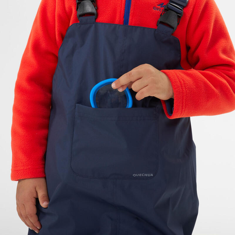 Waterdichte wandelbroek met bretels voor kinderen marineblauw 2-6 jaar