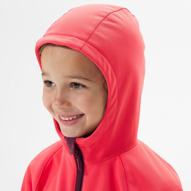 Casaco softshell de caminhada - MH550 criança 2-6 anos - rosa